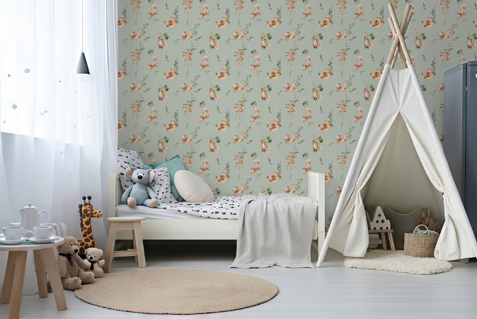 Coloring Wood land crew Sage Mint Green - 1028101-03 paint Wallpassion